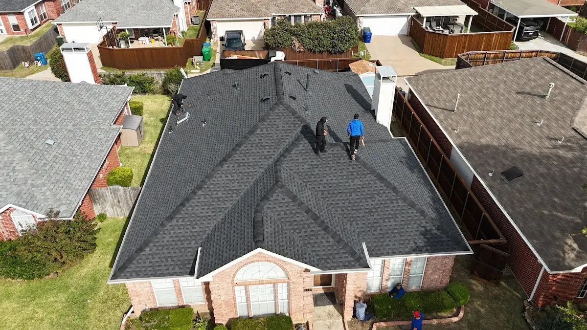 Slate & Tile Roof Repair work in progress on a Manassas property